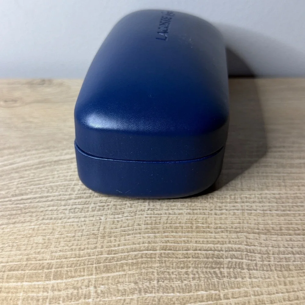 Lacoste‎ Navy Eyeglass Case Clamshell Sunglasses Holder Preppy Minimalist Luxe